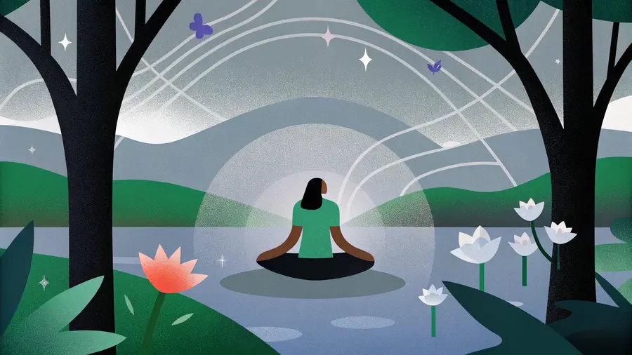 Illustration coaching spirituel et spiritualité appliquée - reconnexion à son essence authentique